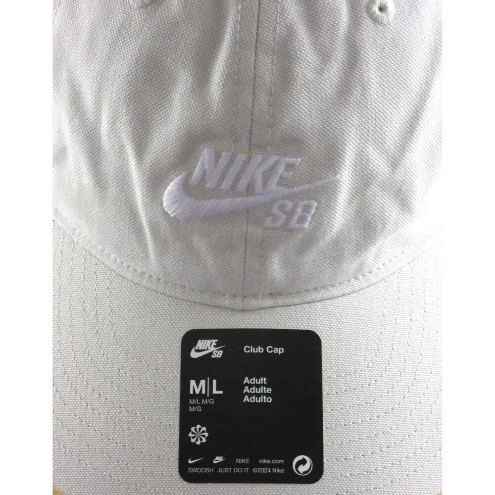 Nike SB Club Men's Unstructured Skate Cap Hat Light Bone White Size M/L NWT